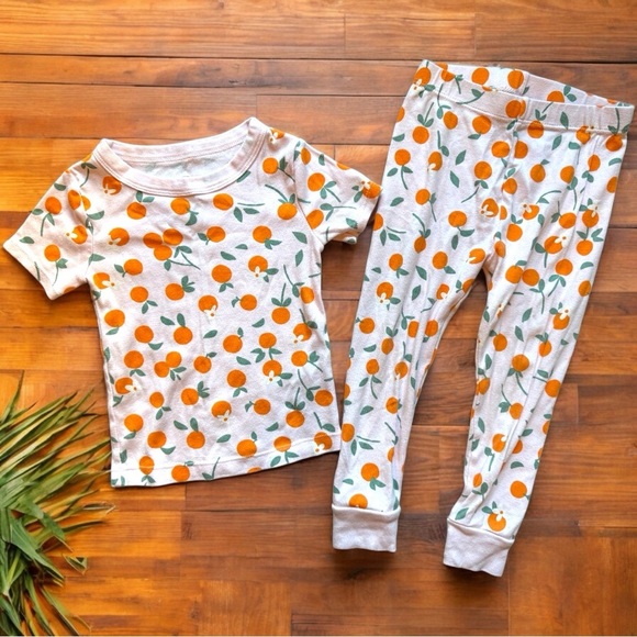 Toddler Girl Pajama Set Bundle - Size 3T (3 Sets) - Flamingos / Floral / Fruit - Picture 5 of 14